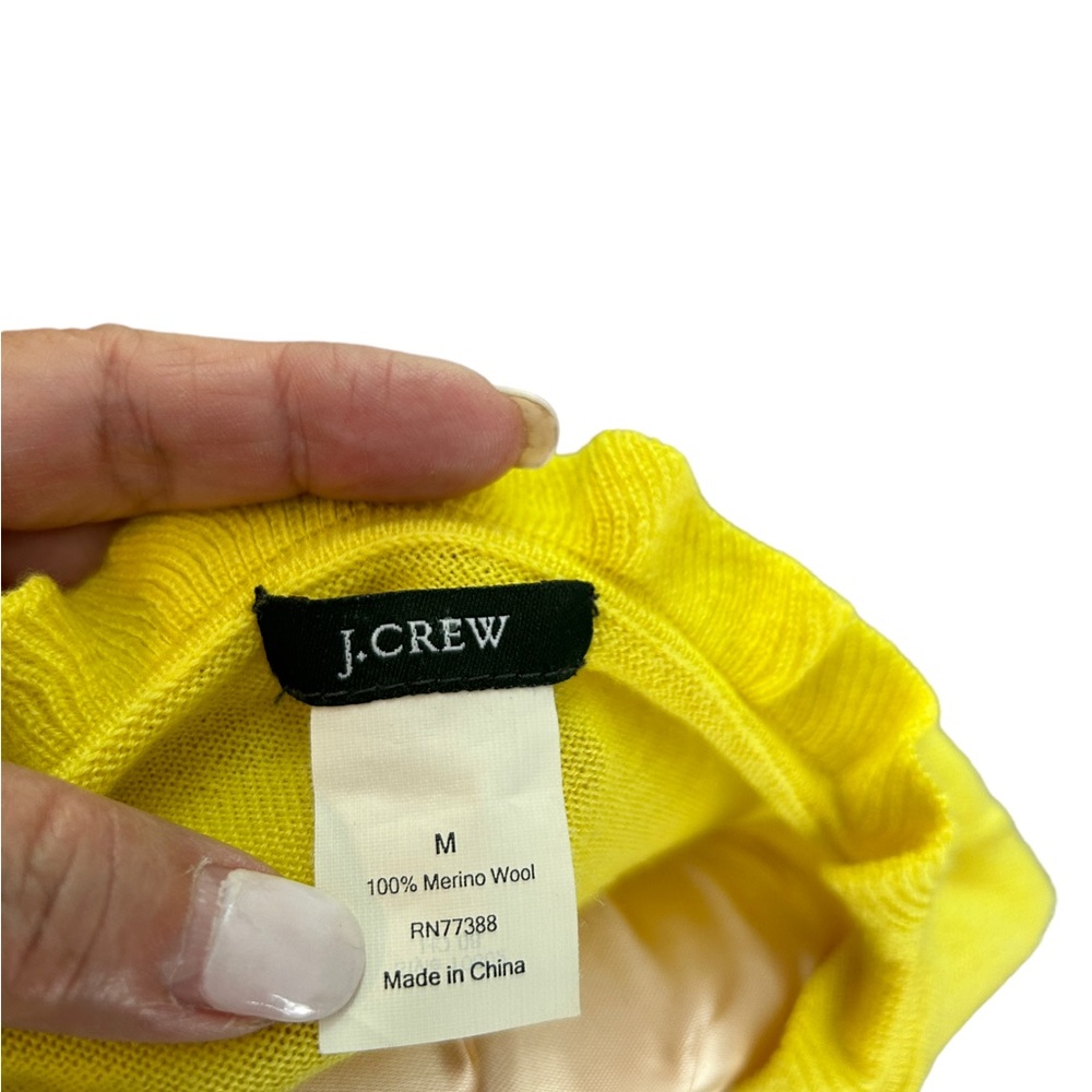 J. Crew Yellow Merino Wool Cardigan Sweater M - Picture 3 of 3